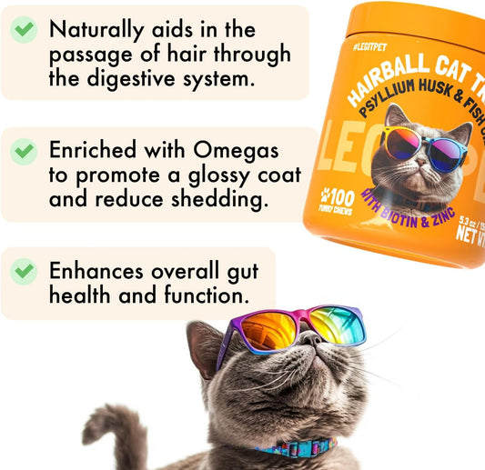 Natural hairball remedy chewable tablets for indoor cats