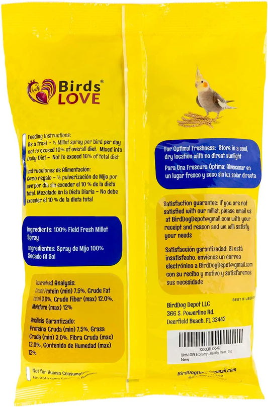 Birds LOVE non GMO bird treat bag showing stem-reduced edible tops