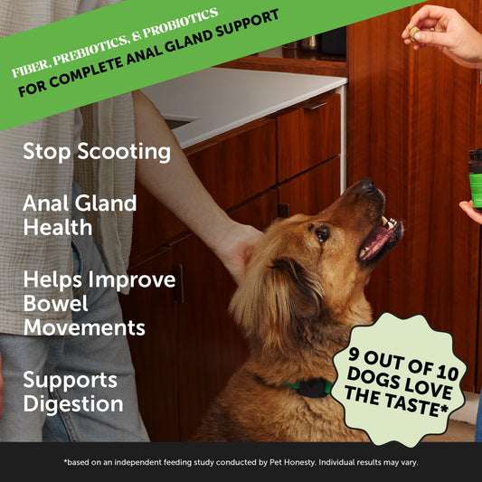 Pet Honesty Scoot Stopper fiber supplement packaging label details
