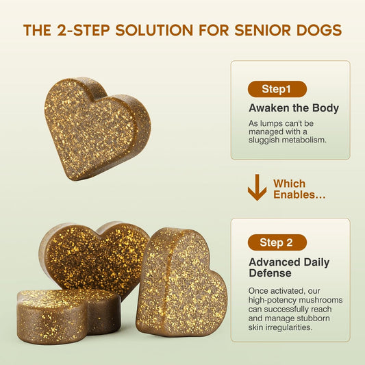 Ladnut senior dog supplement packaging showing chicken flavor label details and 120 count text