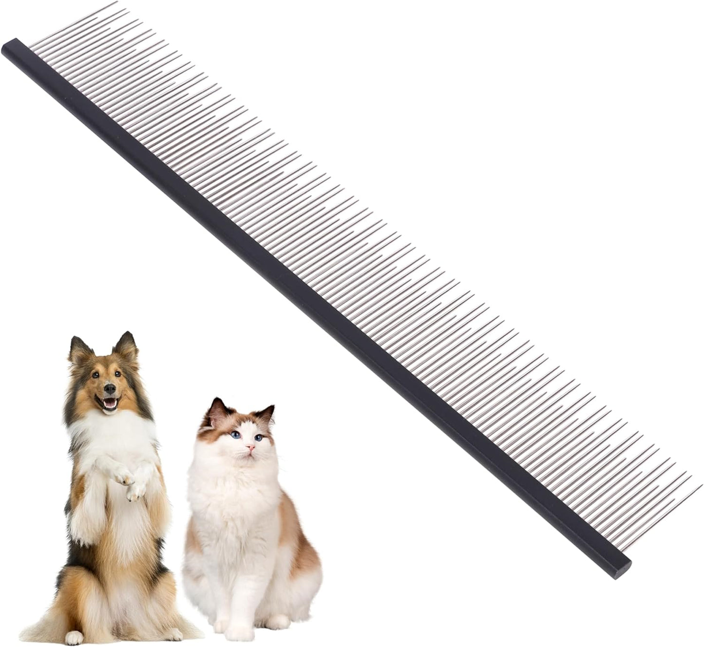 8.5 Inch Dual Tooth Pet Comb for Mats and Tangles,Poratable Grooming Dematting Comb for Indoor Long-haired Cats and Dogs,Pet Family Supplies,Removing Tangles,Knots,Undercoat and Excess Hair - Image 10