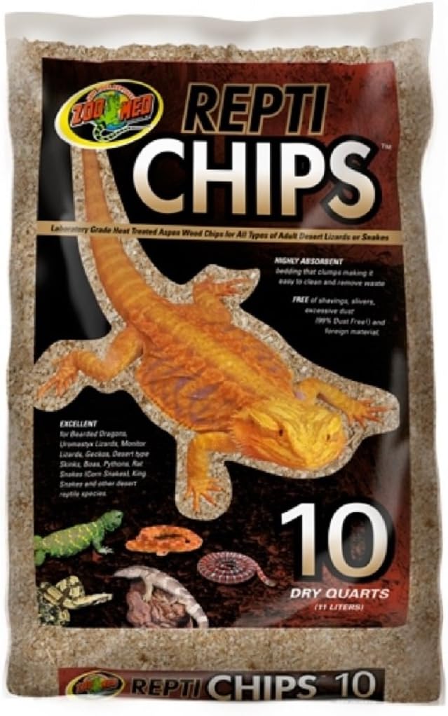 Zoo Med Repti Chips 10 Quarts bag front view authentic imported reptile substrate bedding