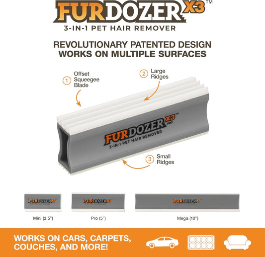 FurDozer X3 Pro rubber texture for pet hair removal