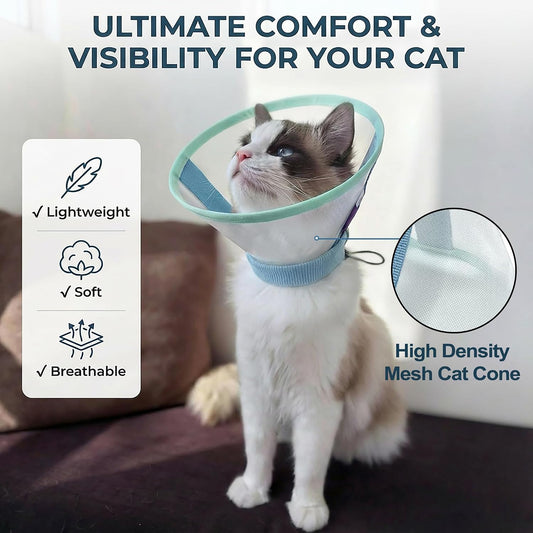 Clorvint breathable Elizabethan collar size medium showing drawstring closure