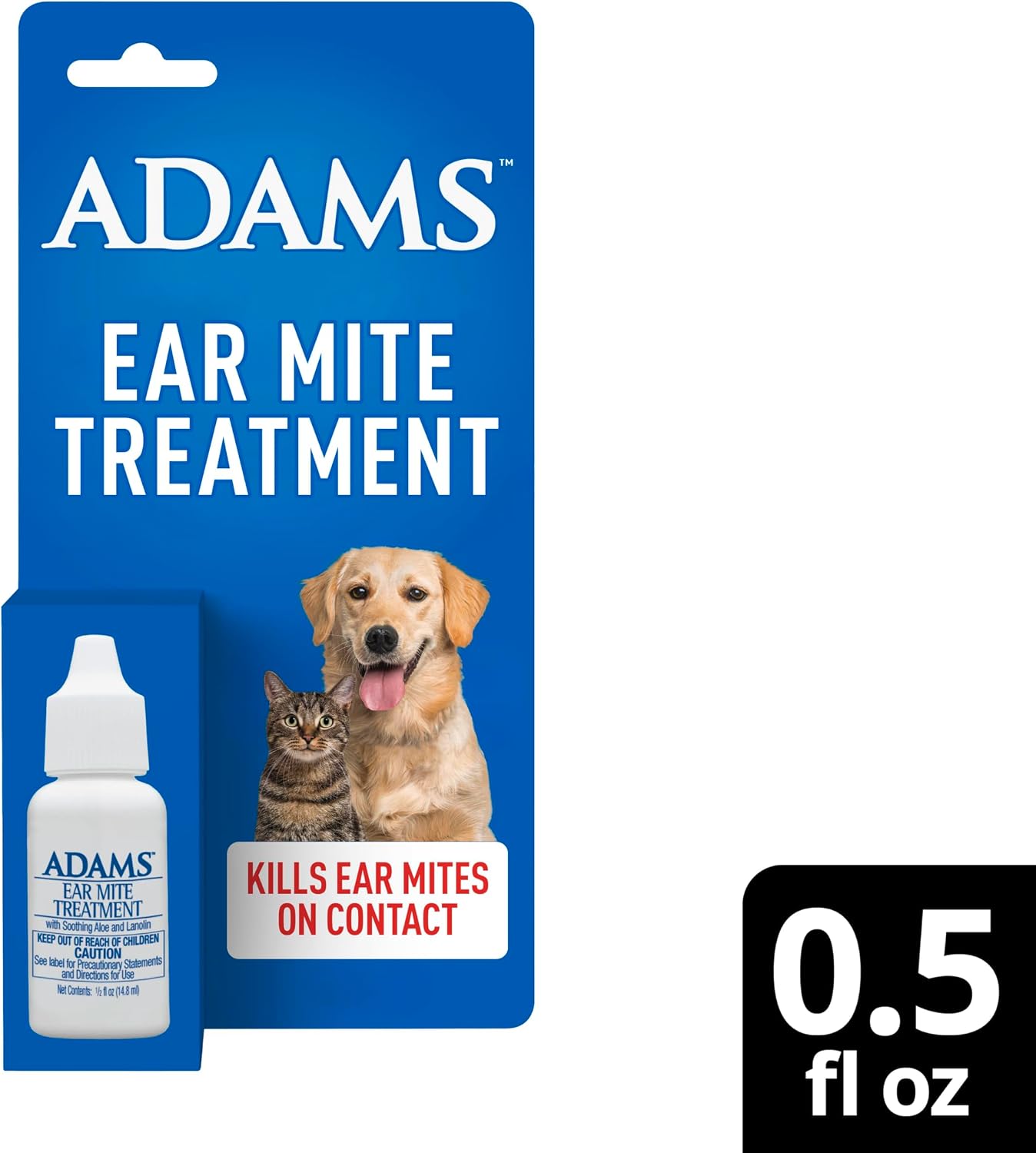 ADAMS Ear Mite Treatment for Dogs, Cats, Puppies & Kittens, Kills Ear Mites On Contact, Ear Drop Relief for Dogs and Cats Suffering from Ear Mites, Soothing Aloe and Lanolin Formula, 0.5 Fl oz - Image 10