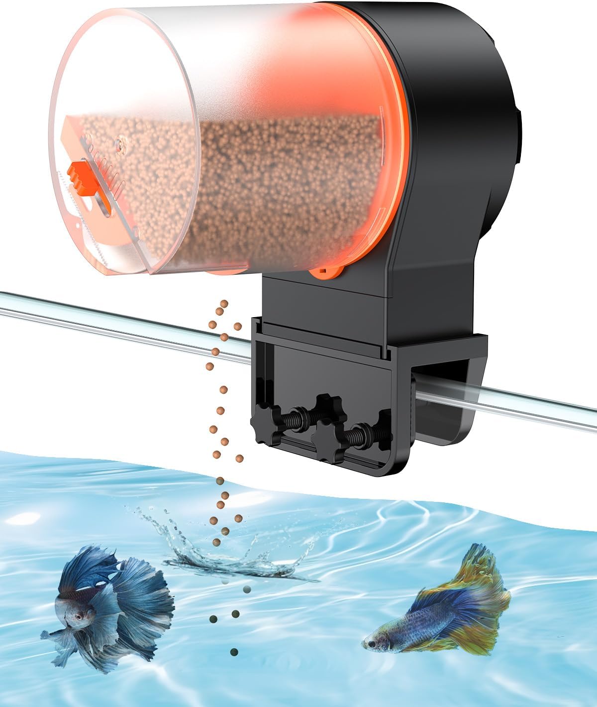 Pawfly Automatic Fish Feeder for Aquarium, Auto Vacation Timer for Tank 60 ml Adjustable Fish Food Dispenser for Pellets Strips, Battery Operated (Battery Not Included) - Image 10