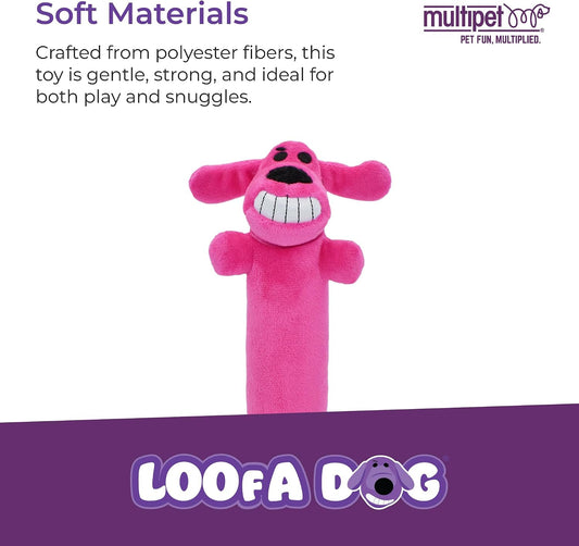 Multipet Loofa plush stuffed animal dog toy in a bright blue color variant.