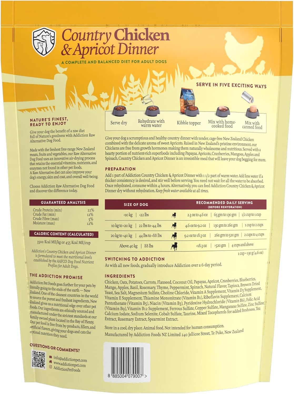 Addiction Country Chicken & Apricot Air-Dried Grain-Free Dog Food - Complete Meal or Topper with Natural Ingredients for Digestive and Skin & Coat Health, 2lb - 4 Packs - Image 9