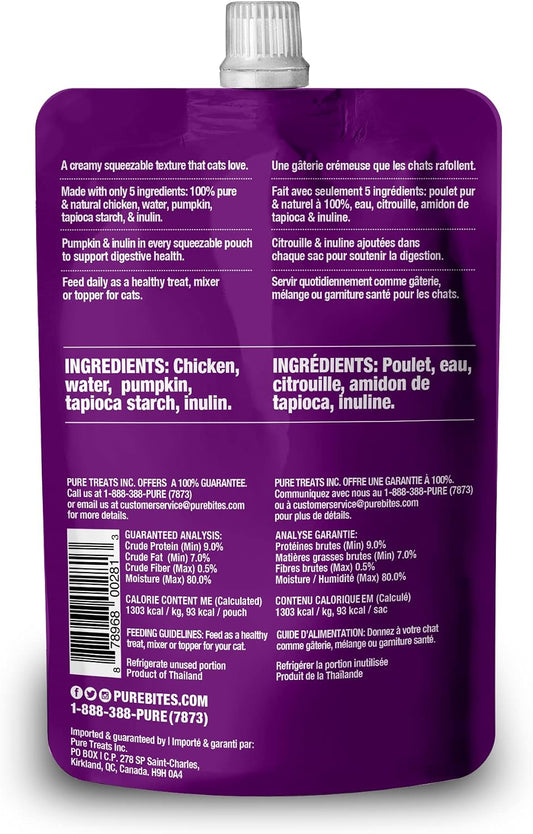 PureBites daily health support creamy cat treat topper package details