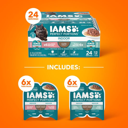 Iams Wet Cat Food Variety Pack Tuna And Salmon Trays