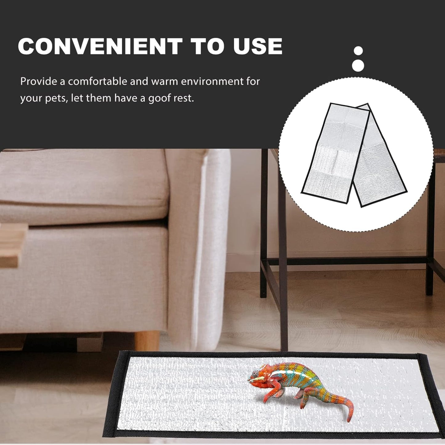 balacoo 2-Pack Reflective Insulation Mat 26.8x11.8" - Thermal Film Under Tank Reflects Heat Upward to Boost Reptile Heat Pad Efficiency, Cuts Energy Loss for Snakes, Lizards & Turtles - Image 9