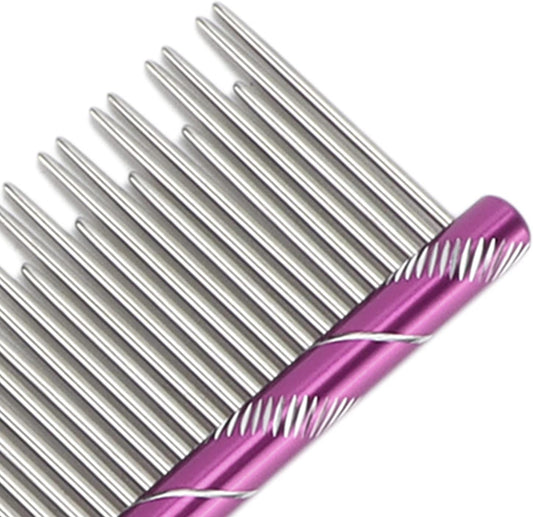 Zerodis pet grooming comb showing dual density teeth design