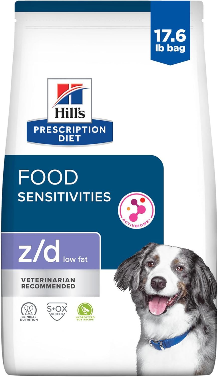 Hill's Prescription Diet z/d Low Fat Food Sensitivities Dry Dog Food, Hydrolyzed Soy, 8 lb. Bag - Image 15