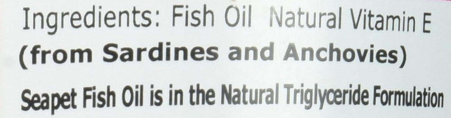 Authentic USA imported Sea Pet Omega Plus liquid fish oil bottle styled in a home setting highlighting its premium human-grade quality.