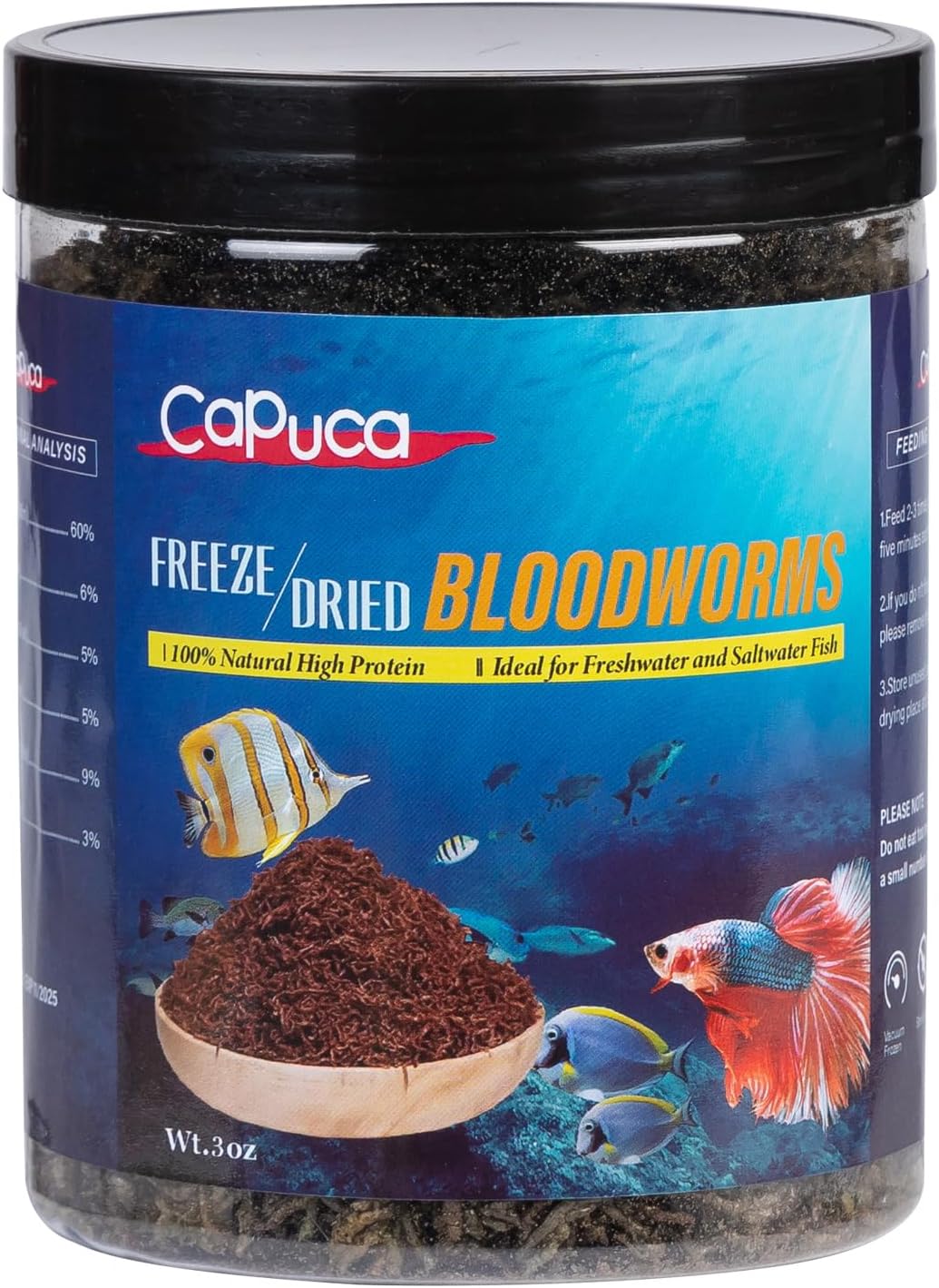Authentic imported Capuca tropical fish food for freshwater aquariums