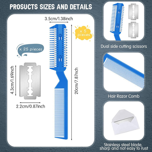 Yinkin manual dog hair trimmer double sided comb showing thinning razor edges