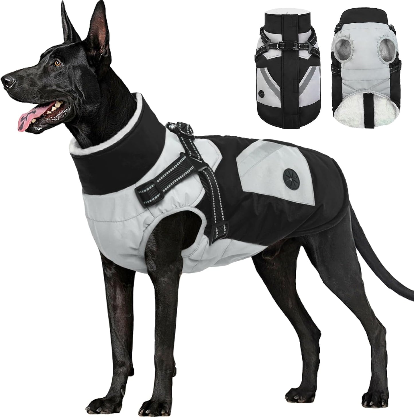 FUAMEY Dog Winter Jackets for Small Dogs,Dog Coat with Harness Built in,Waterproof Dogs Snowsuits Warm Pet Jacket Zip Up Fleece Cold Weather Coats Reflective Puppy Vest with Pocket Green XS - Image 15