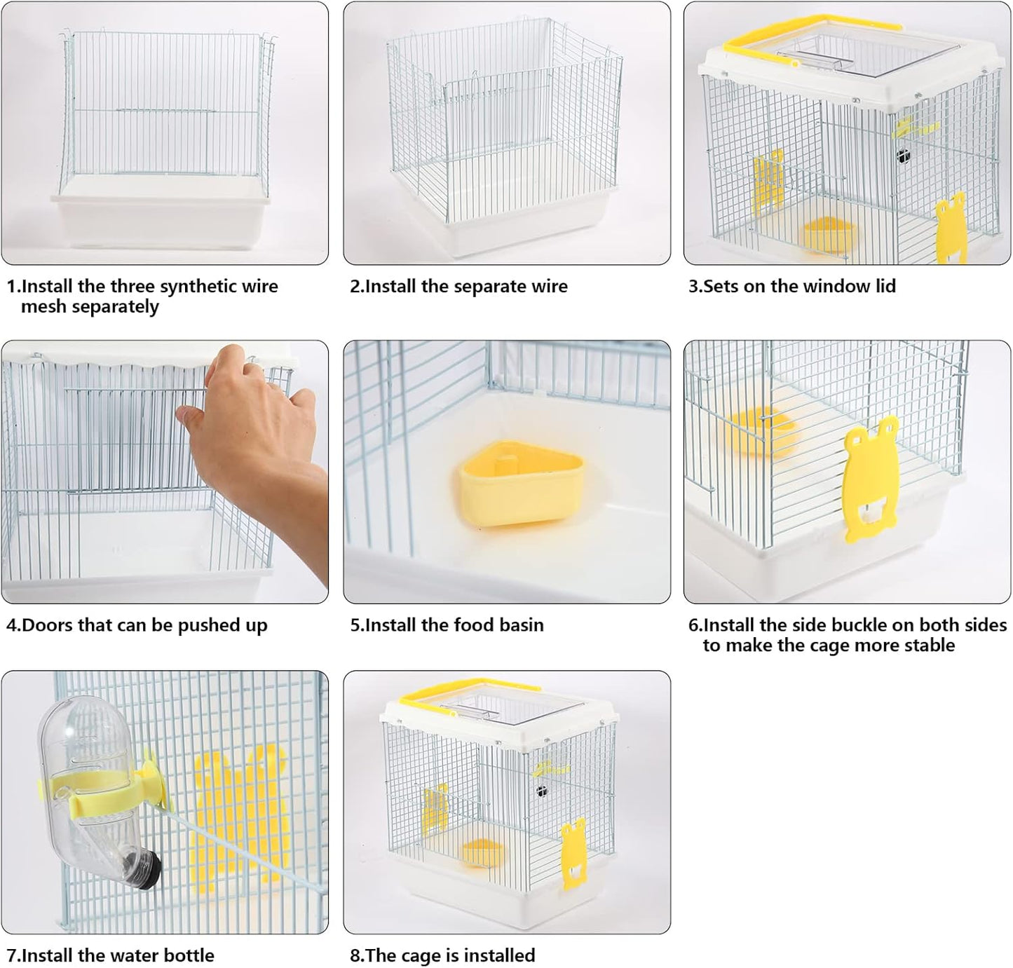 Hamster Travel Portable Carrier Cage Small Animal Carry Case with Water Bottle&foodbowl& for Dwarf Hamster,Ferrets,Hedgehog,Chinchilla(White) - Image 6