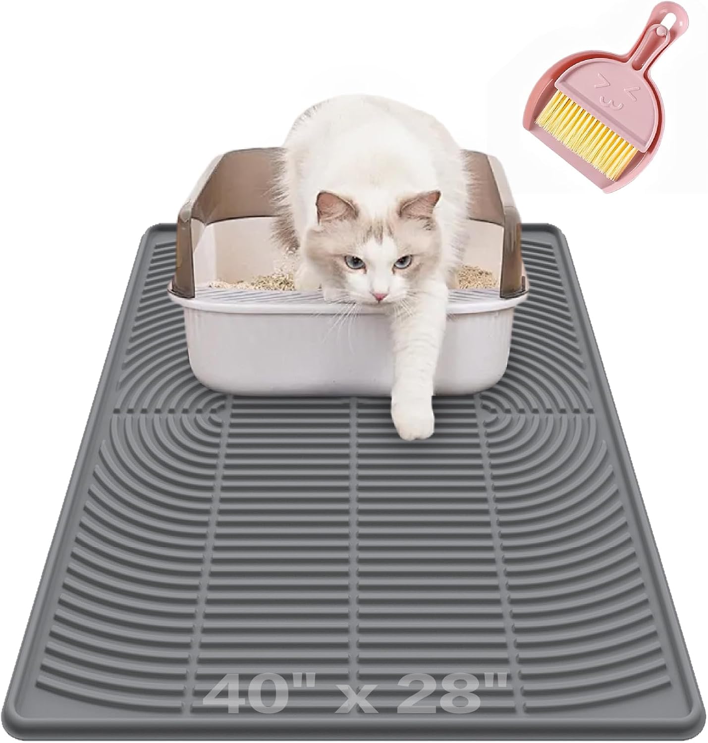 Kabeyoe extra large litter mat package including the mini broom and dustpan set