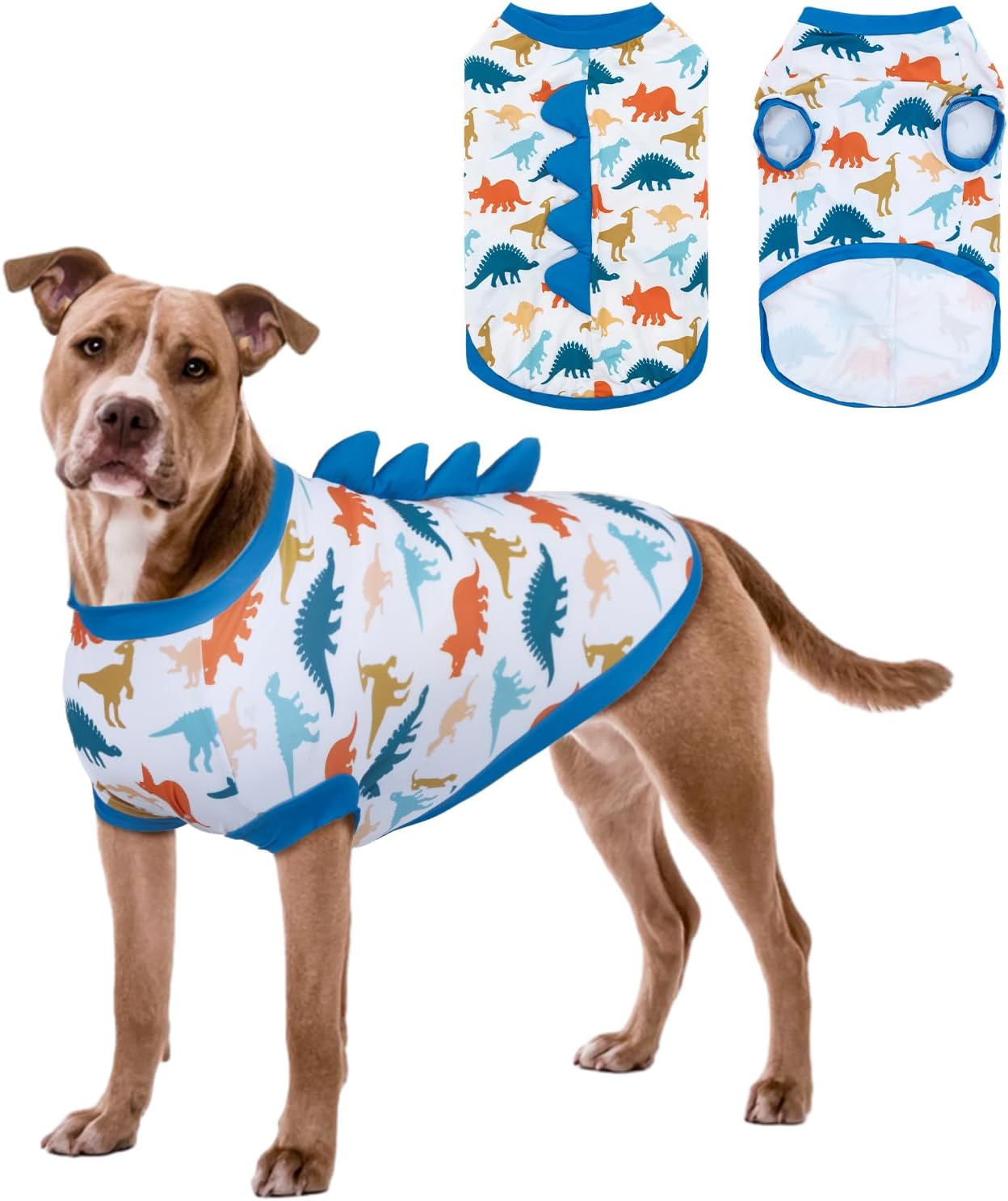 UPF 50+ Sun Protection Dog Shirt - Sleeveless Cooling Vest for Large Dogs Boy, Quick-Dry Pet T-Shirt with Funny Dinosaur Horns, UV Protective Breathable Dog Clothes U-COSBX01L - Image 15