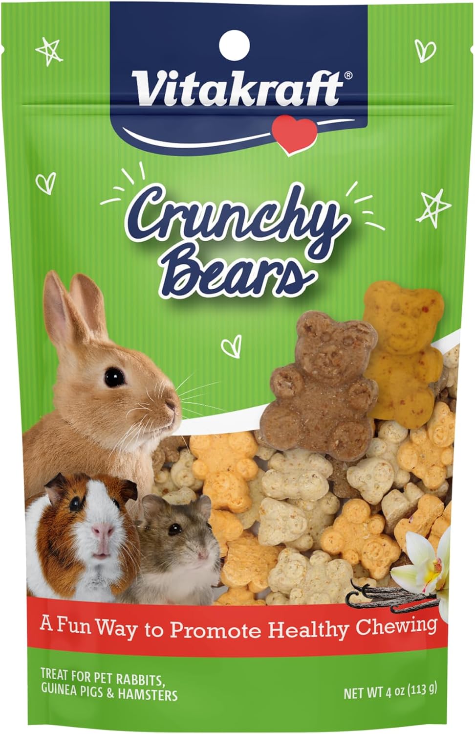 Vitakraft Crunchy Bears Rabbit, Guinea Pig & Hamster Treat 12 oz. (Pack of 3) - Image 10
