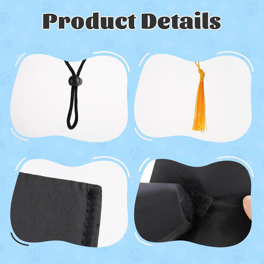 Adjustable pet graduation cap with 2026 gold tassel close up view