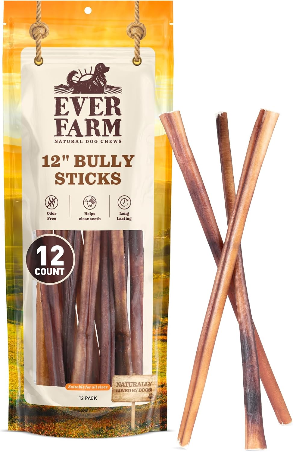 Pet Odor-Free Standard Bully Sticks (12", 5 Pack) - 100% Grass-Fed Beef Pizzle Dog Chews, Fully Digestible & Long-Lasting Dental Treats - Image 10