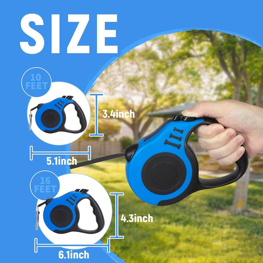 Blue Lievuiken automatic telescopic dog lead side profile