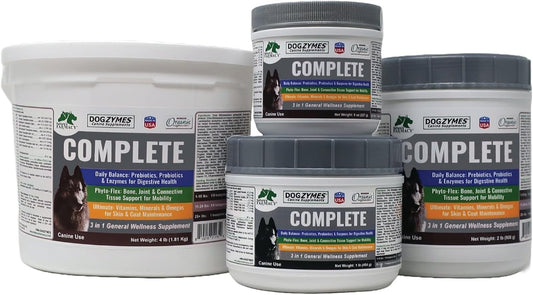 Dogzymes Complete 3-in-1 powder joint and coat supplement for dogs