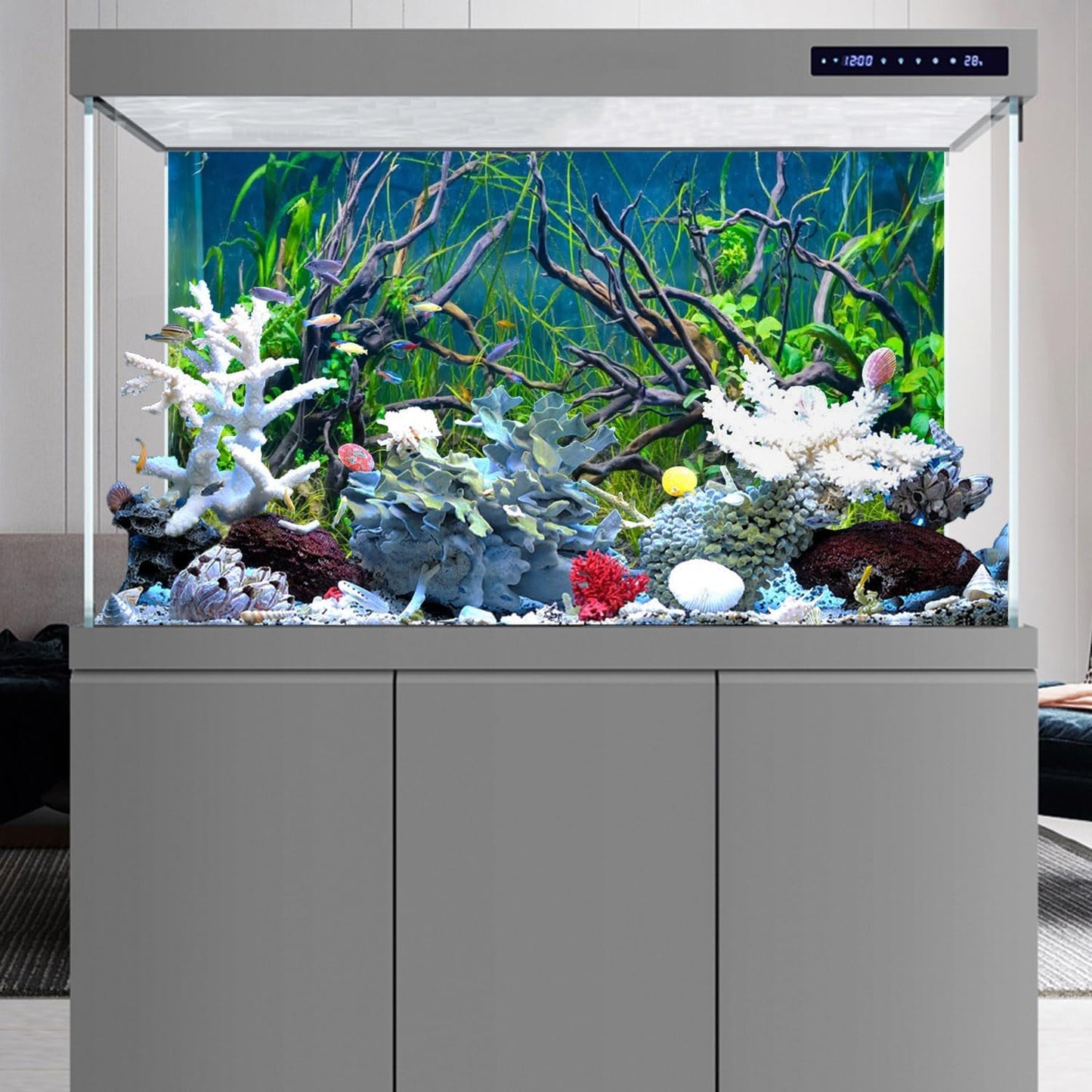 AWERT aquatic plant and undersea branch vinyl background packaging contents.