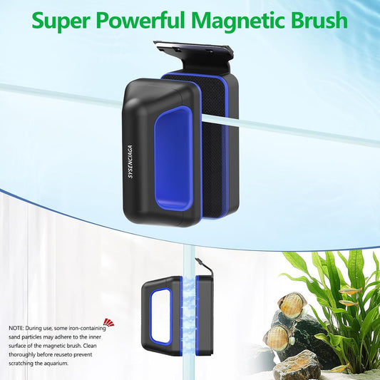 SYSENCIAGA double sided fish tank magnetic scraper floating on the water surface after detachment