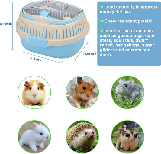 Hamster Carrier Guinea Pig Carrier 13 X 11 X 8 In Portable Hamster Travel Cage with Ventilation Holes Outdoor Small Animal Carrier for Rat Gerbils Rabbit Hedgehog Squirrel Mouse Sugar Glider - Image 2
