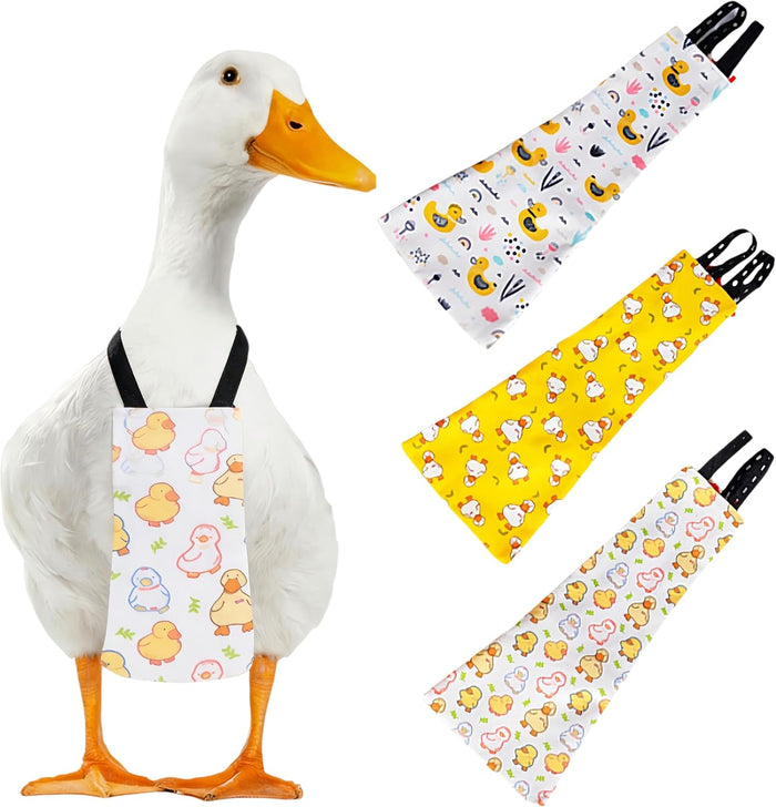 Magnoloran chicken diaper front view featuring yellow duck pattern