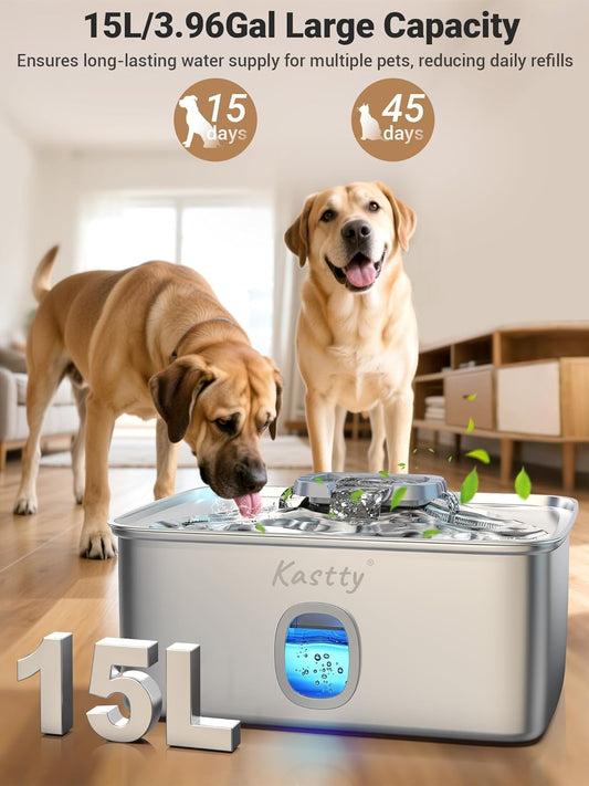 Side view of Kastty large capacity pet water fountain