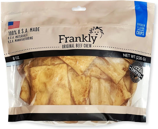 Frankly Natural Beef Chips long lasting collagen dog chews product texture close up
