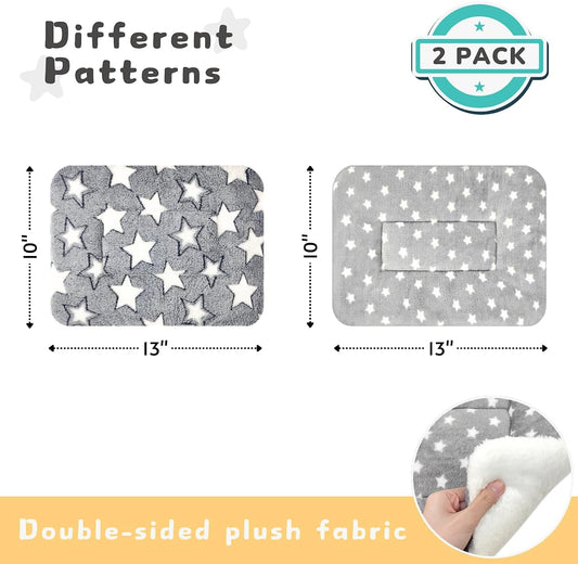 Two pack ultra soft kitten fleece mat showing the hidden seam claw protection design.