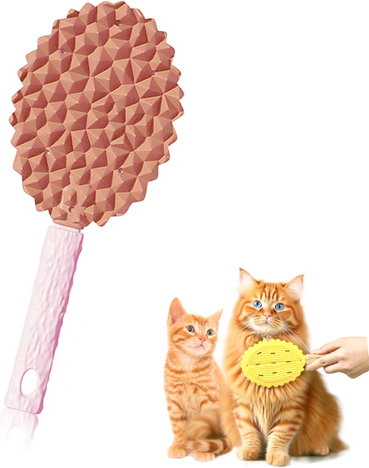 Sakinre pink cat deshedding brush front view authentic imported pet hair remover comb
