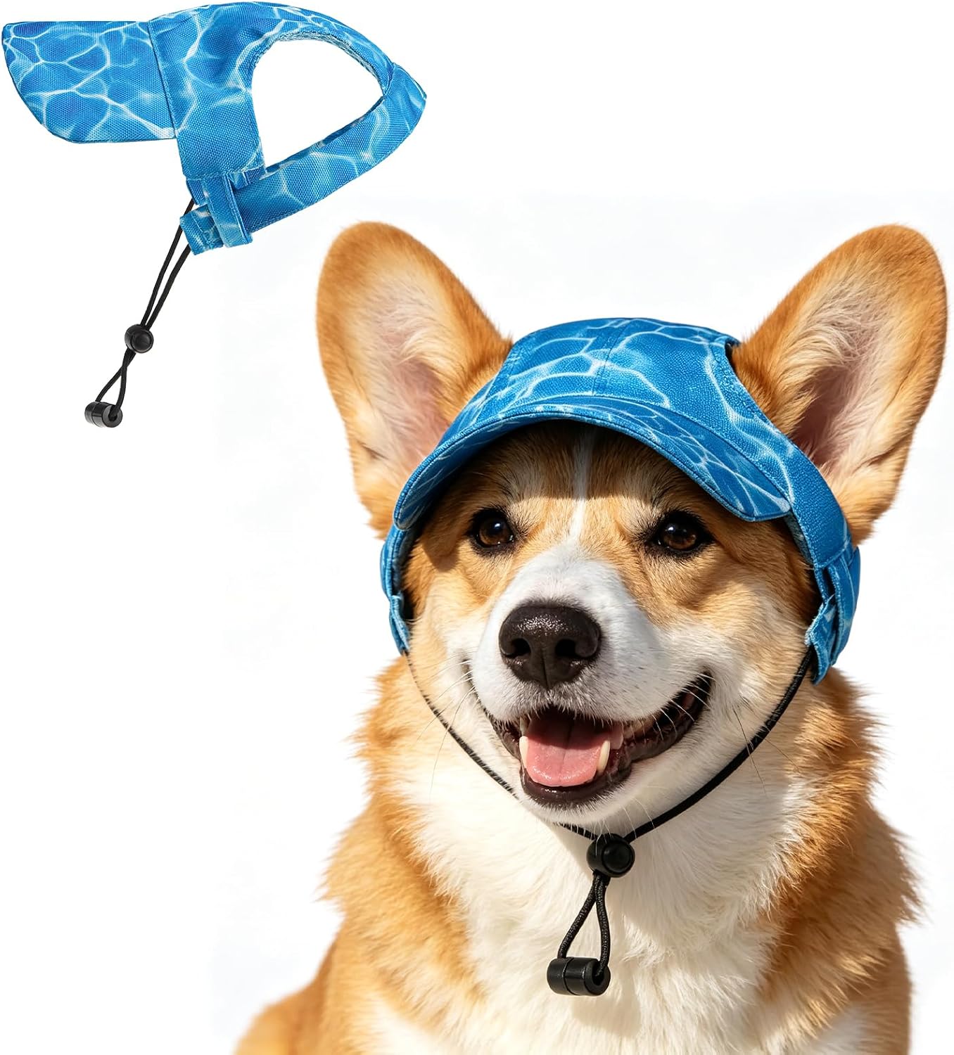 Pet baseball cap worn by cat for summer protection