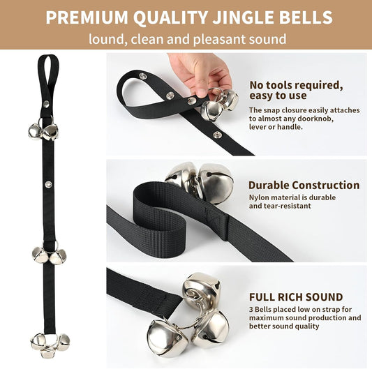 Close up of Luckyiren silver bells for dog training