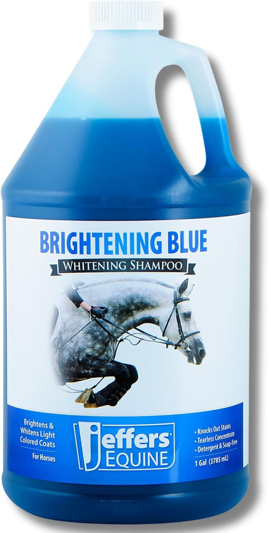 Back label of Jeffers Equine shampoo with detailed instructions and product benefits