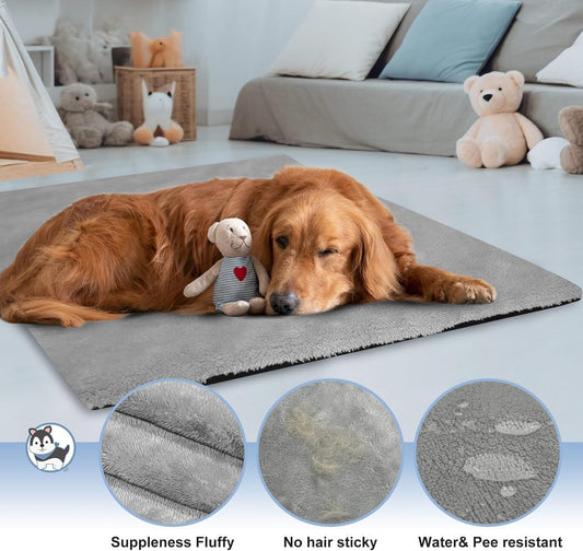Explore Land pet cage tray enclosure top angle view grey puppy mat