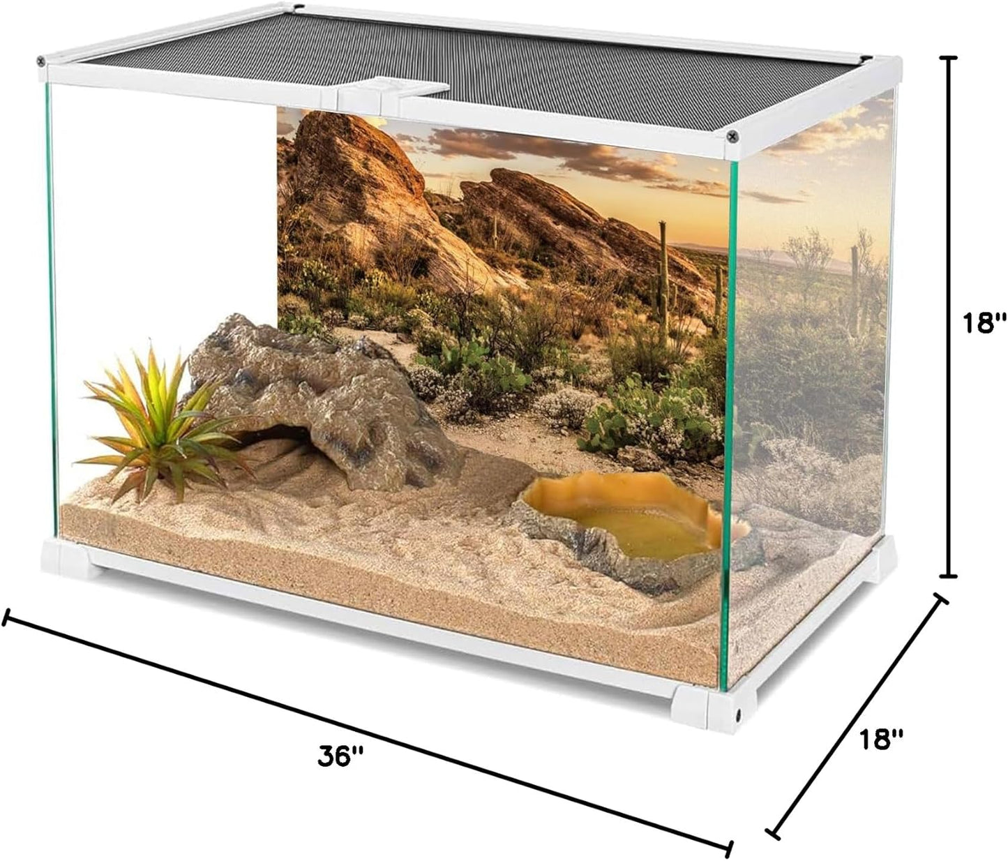 High definition fabric reptile tank background for leopard gecko and bearded dragon habitats.