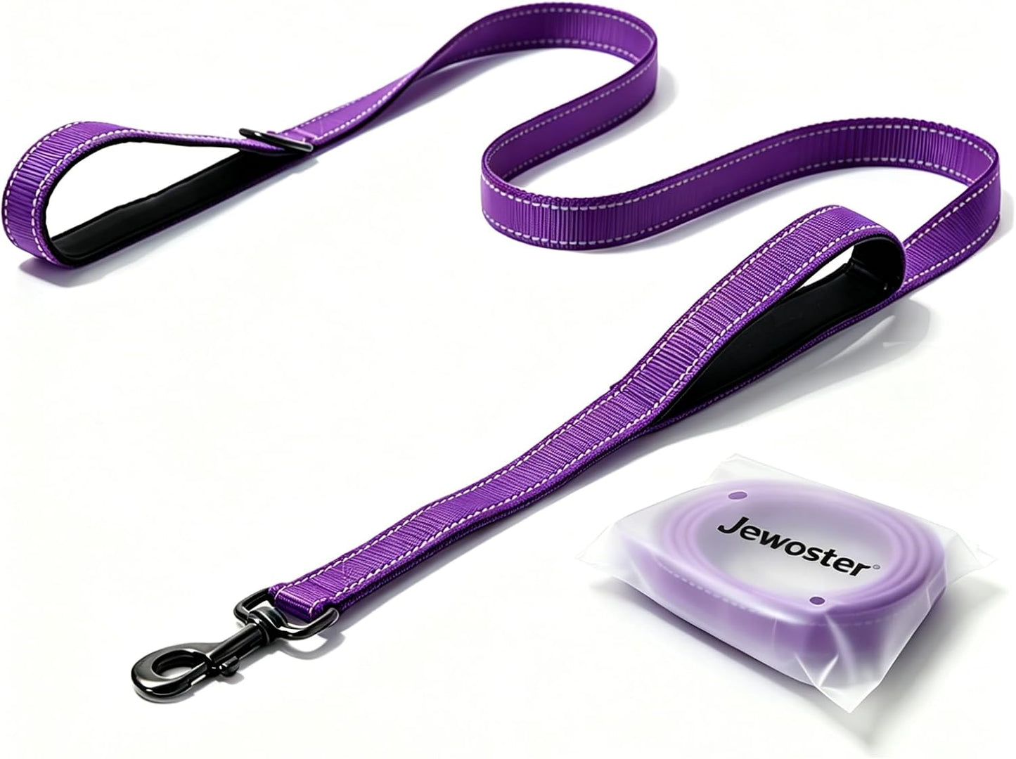 Heavy Duty Dog Leash - 2 Handles by Padded Traffic Handle for Extra Control, 6foot Long - Perfect for Medium to Large Dogs (6 ft, Black) - Image 11