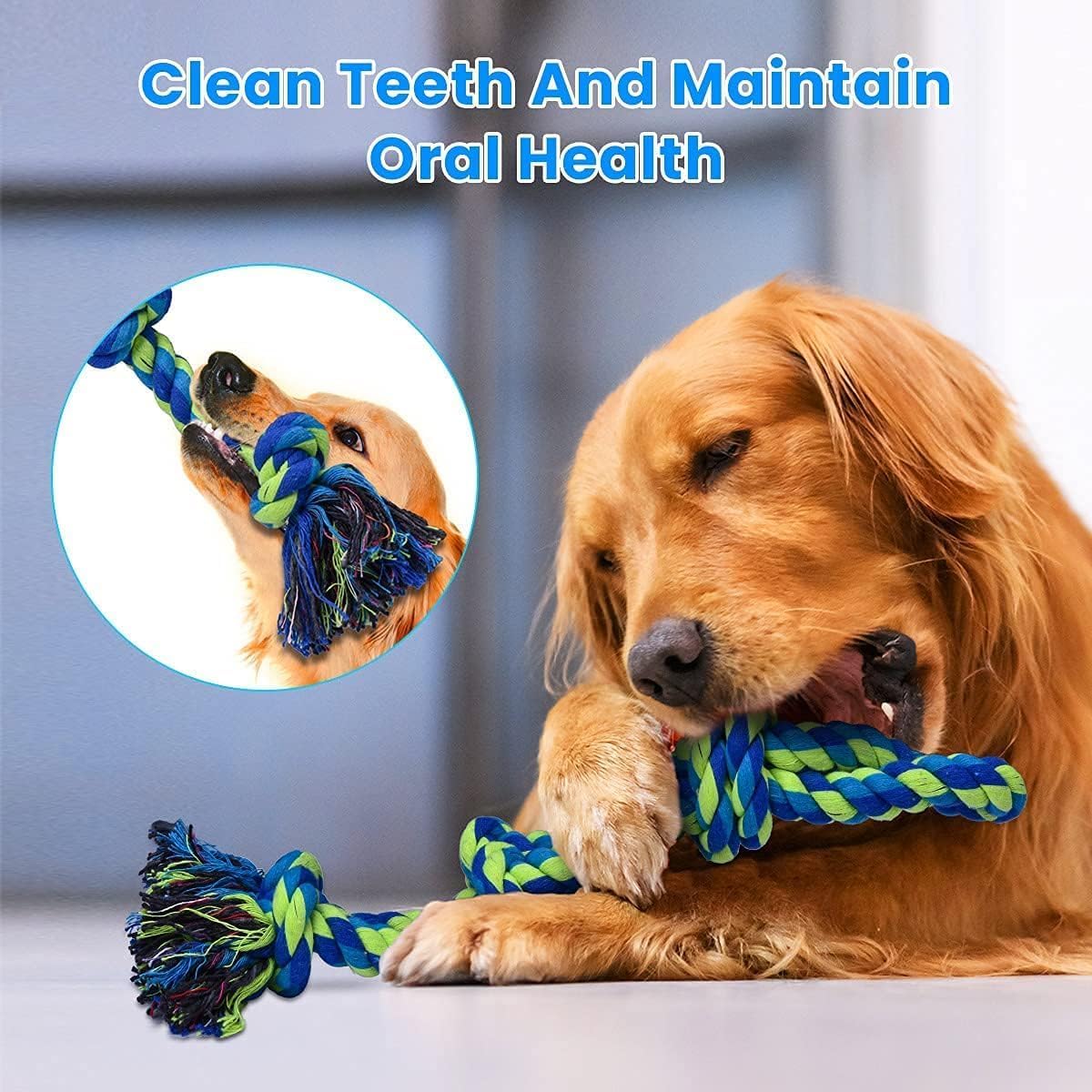 Authentic imported Feeko indestructible style cotton rope toys packaging layout