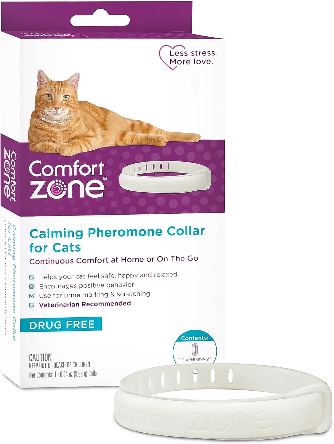 Comfort Zone pheromone collar for reducing cat stress