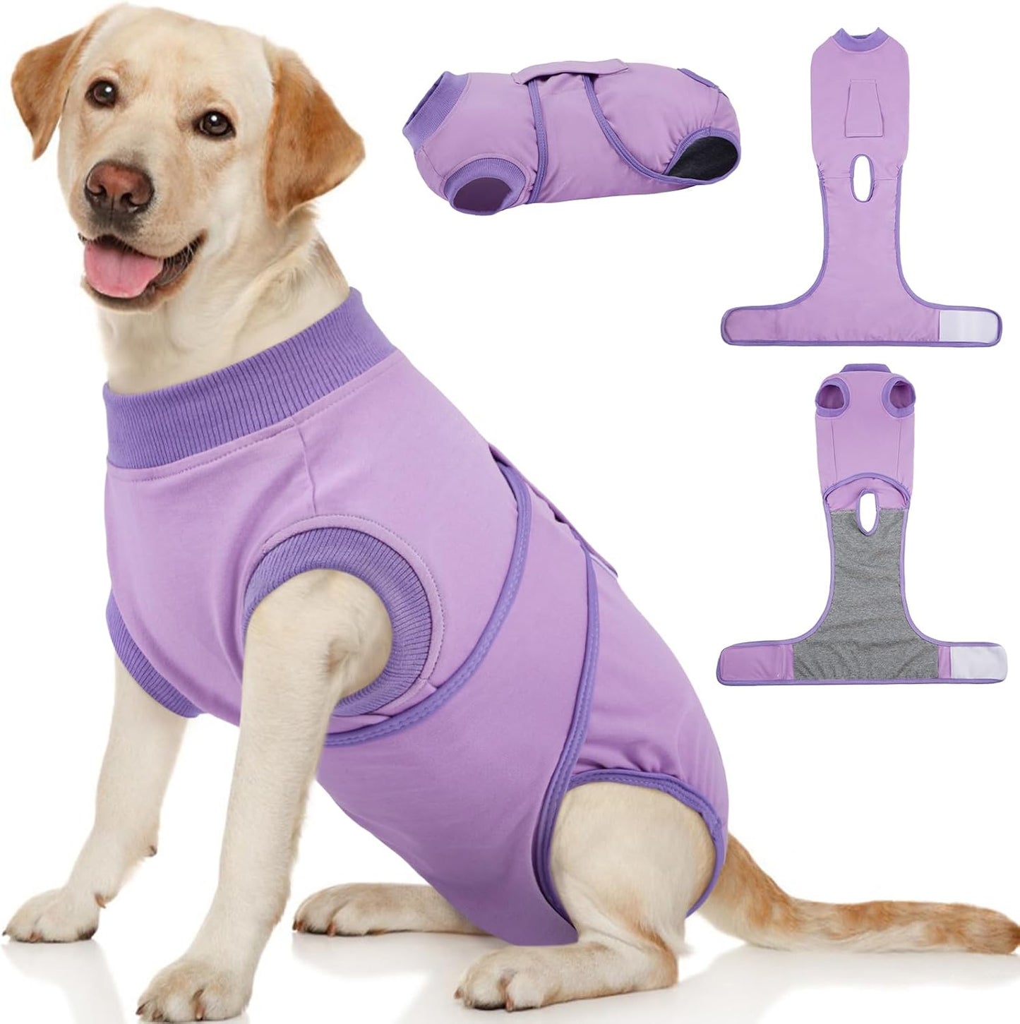 Kuoser Dog Surgery Suit Female Spay, Dog Recovery Suit Male Neuter, Pet Clothes Onesie for Surgery Anti Licking Abdominal Wounds Puppy Surgical Recovery Bodysuit Shirt, Substitute E-Collar & Cone - Image 15