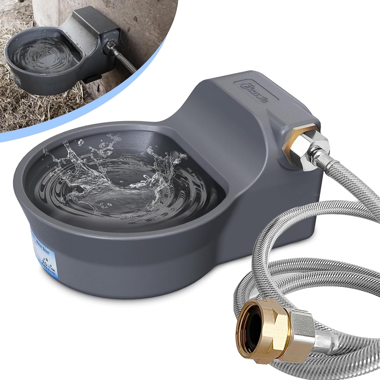 Automatic Water Dispenser for Dogs, 3L /101 oz 304 Stainless Steel Dog Water Feeder, Auto-Fill Large Waterer for Pets & Livestock, Outdoor Dog Water Bowl, Wide Mouth, Anti-tip, Easy to Clean - Image 9