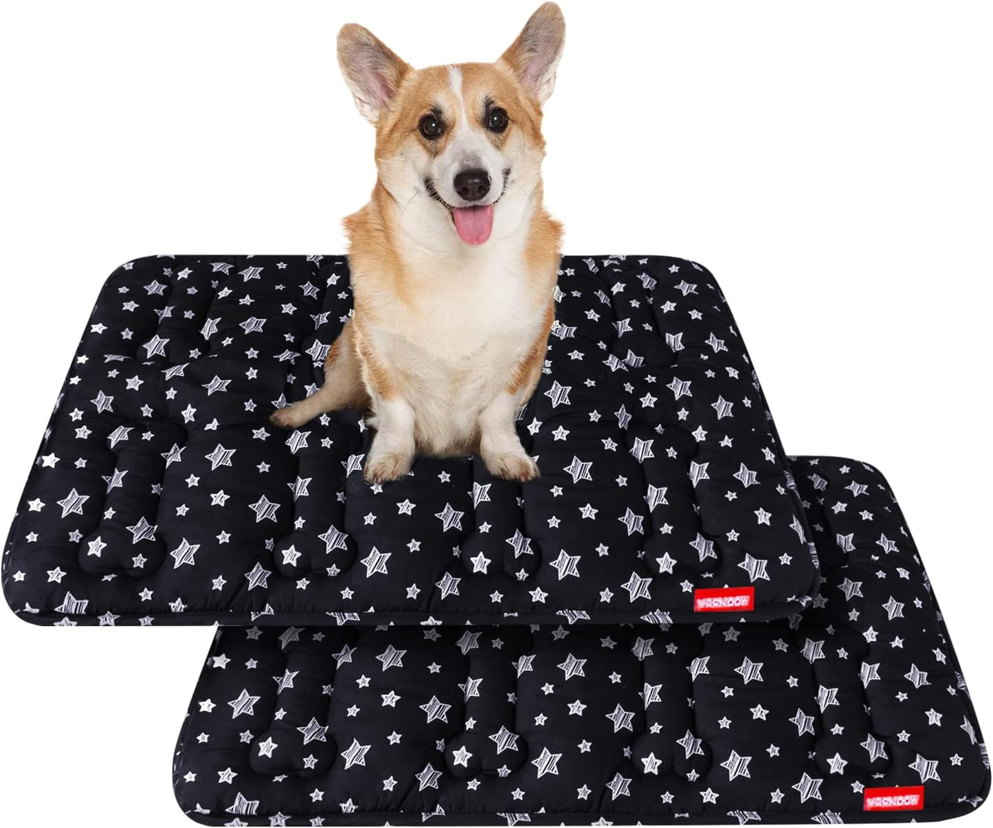 Dog Crate Mat (36" X 23") 2 Pack, Soft Dog Bed Mat with Cute Prints, Personalized Dog Crate Pad, Anti-Slip Bottom, Machine Washable Kennel Pad, Black - Image 9