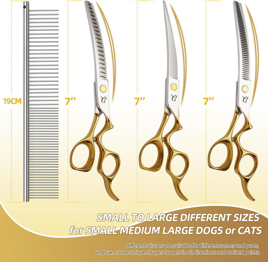 Citywish pet grooming scissors set showing safety rounded tips for secure dog trimming