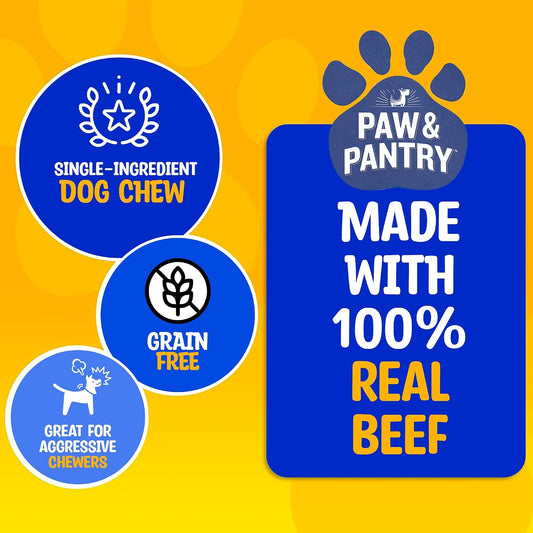 Close up of Paw and Pantry natural beef chew rolls